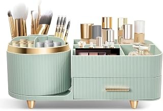 Organizador de sobremesa verde con cajones