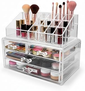 Cajonera acrílica transparente para maquillaje
